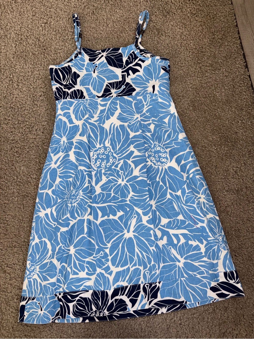 Bob Timberlake Cottan/ Linen Tropical Spaghetti Strap Above the Knee Dress Sz6